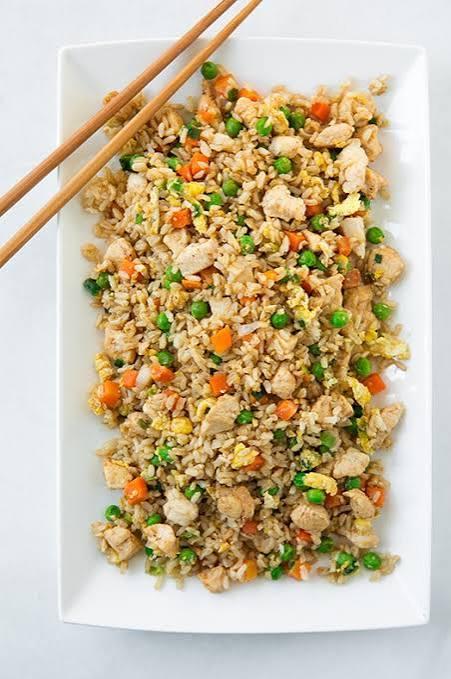 Chicken Fried Rice — Keeri samba or basmathi rice wok-tossed with chicken, vegetables, and spices. at Food Cabin Galle